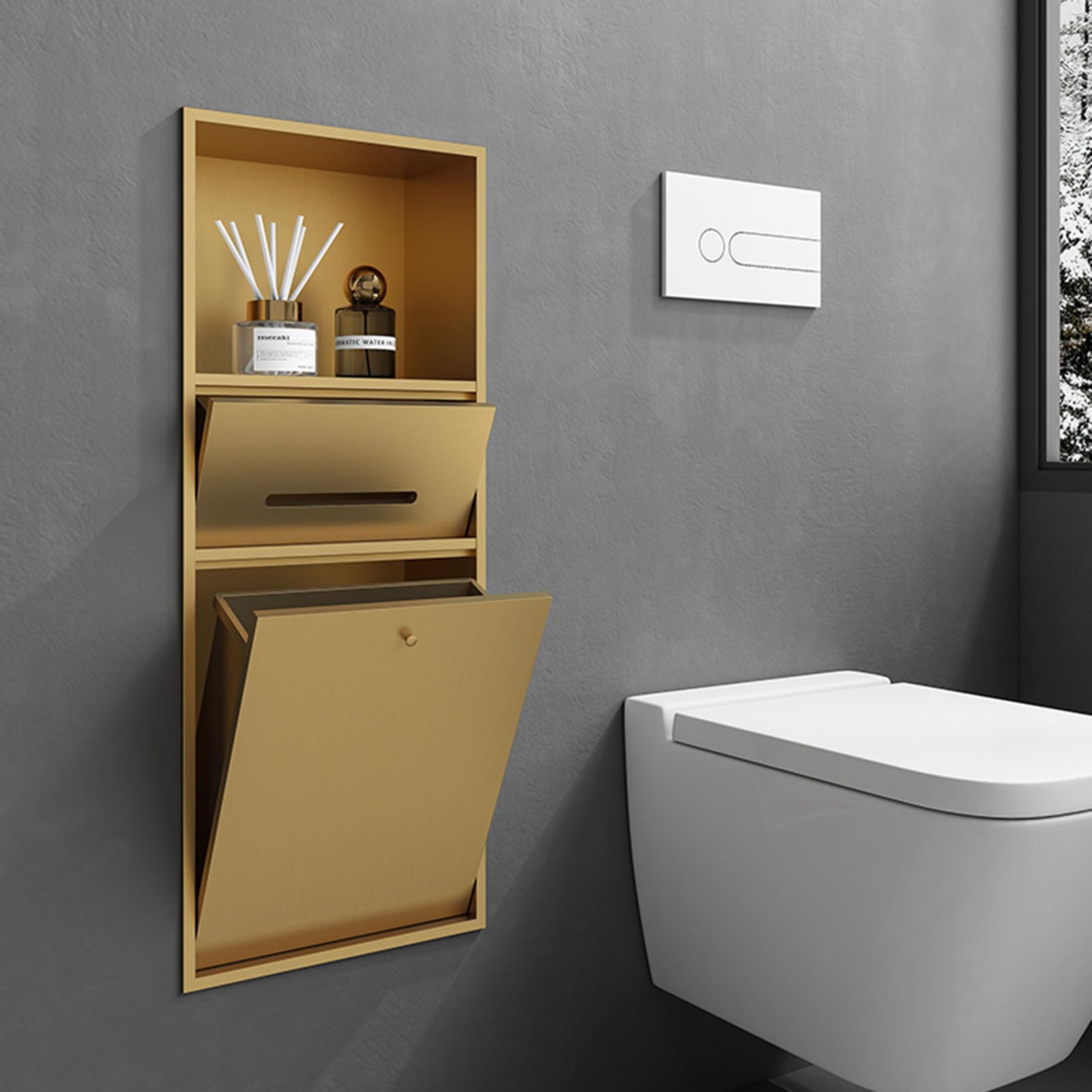 Étagère douche encastrée inox étanche pour stopper la rouille et le désordre