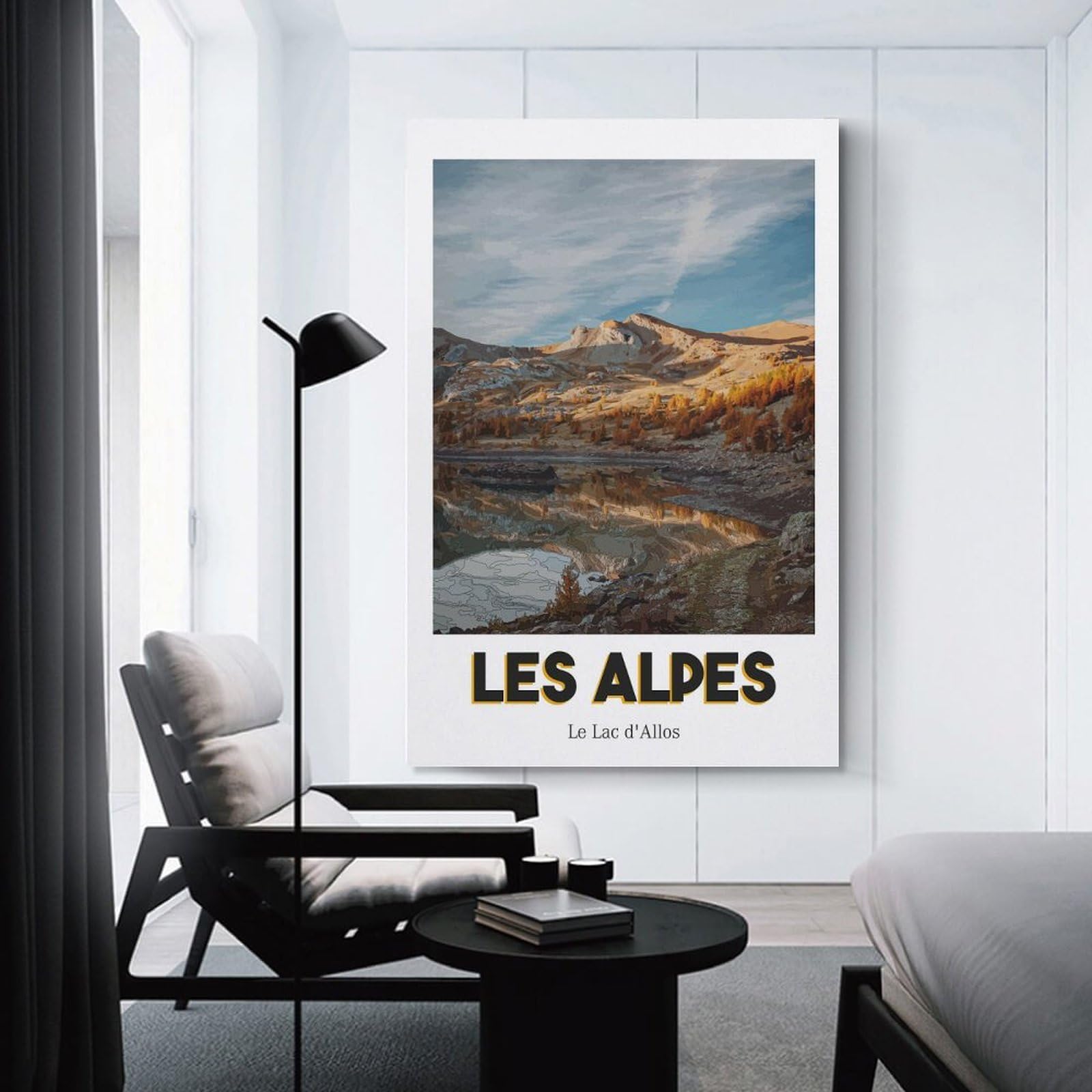 Junmoney Allos Lake Canvas Wall Art, 24x36inch(60x90cm), for Entrance Walls, Hall Decor Or Foyers, Wall Decor to Refresh Empty Corners