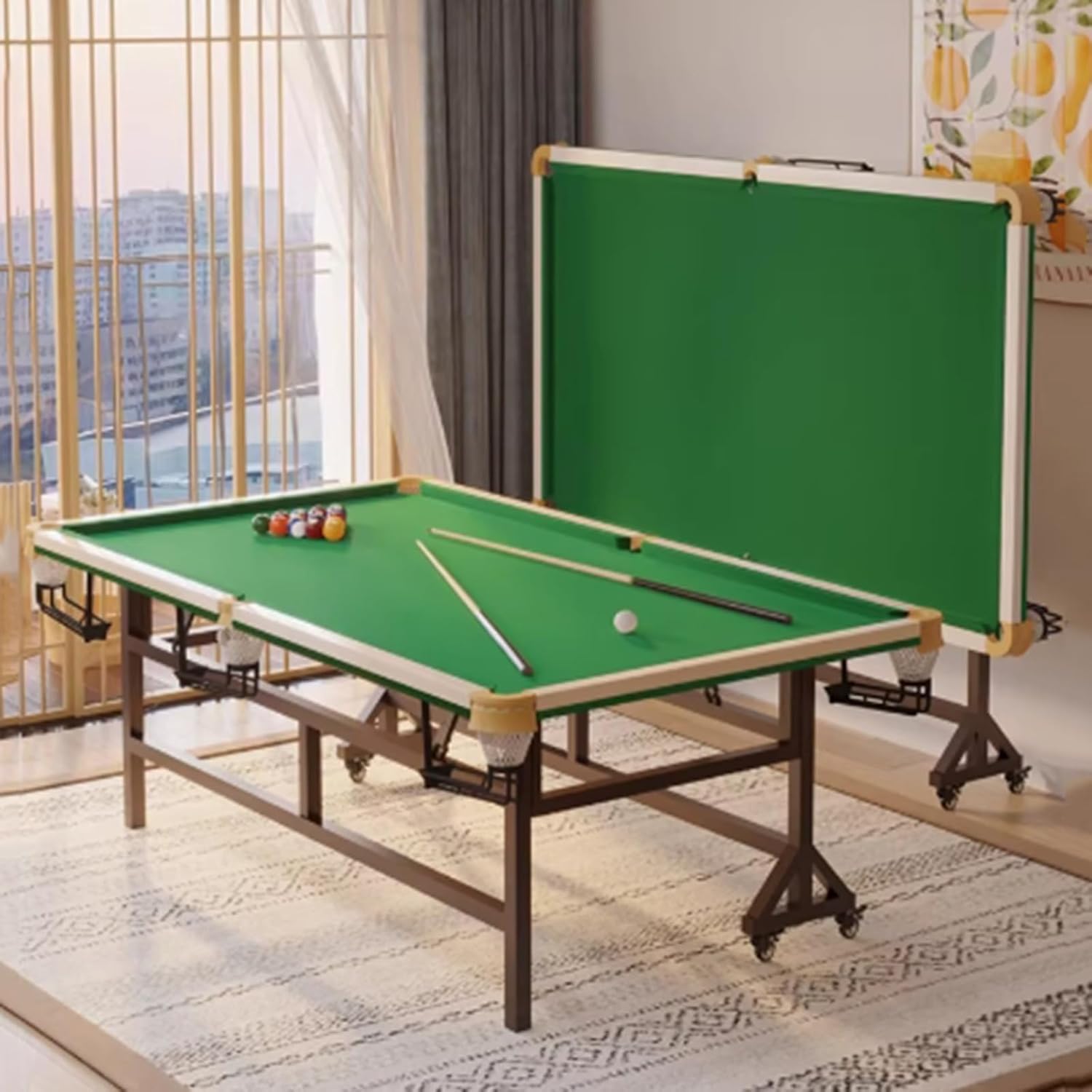 Professional Billiard Table, Complete Pool Table Set with All Accessories for Home Game Room