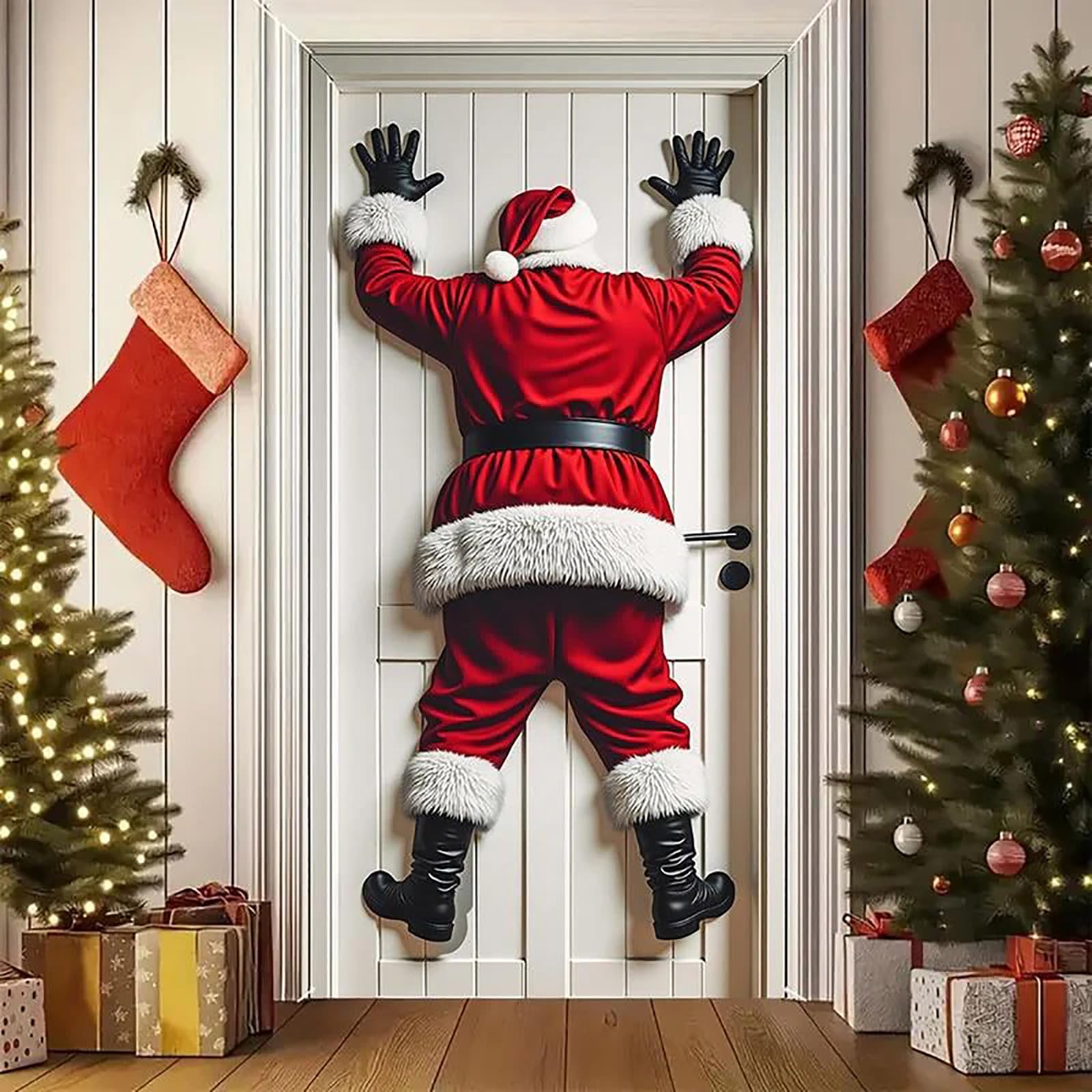 Christmas Santa Front Door Cover Banner Decoration 180x90cm (#A)