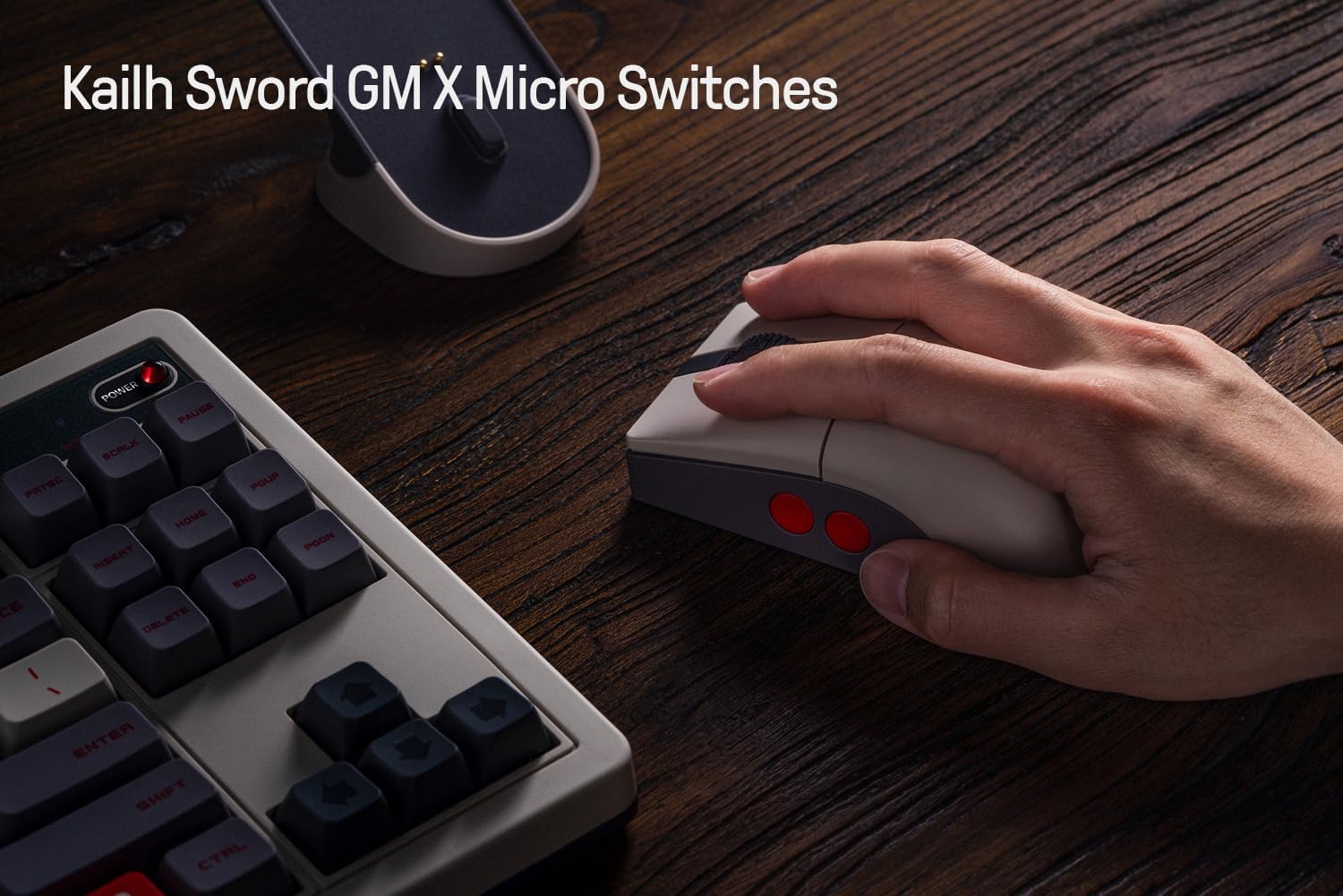 8Bitdo Retro R8 Mouse with Charging Dock, PAW 3395 Optical Sensor DPI 26K, 4K Polling Rate, Programmable Buttons, Kailh Sword GM X Micro Switches, Ambidextrous - N Edition