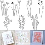 5PCS Flowers Dies for Card Making DIY Scrapbooking Snowdrops Crocus Blossom Metal Cutting Dies for Paper Crafting Handmade Crafts Scrapbooking Supplies Embossing Stencil Die Cuts Punch Template Molds