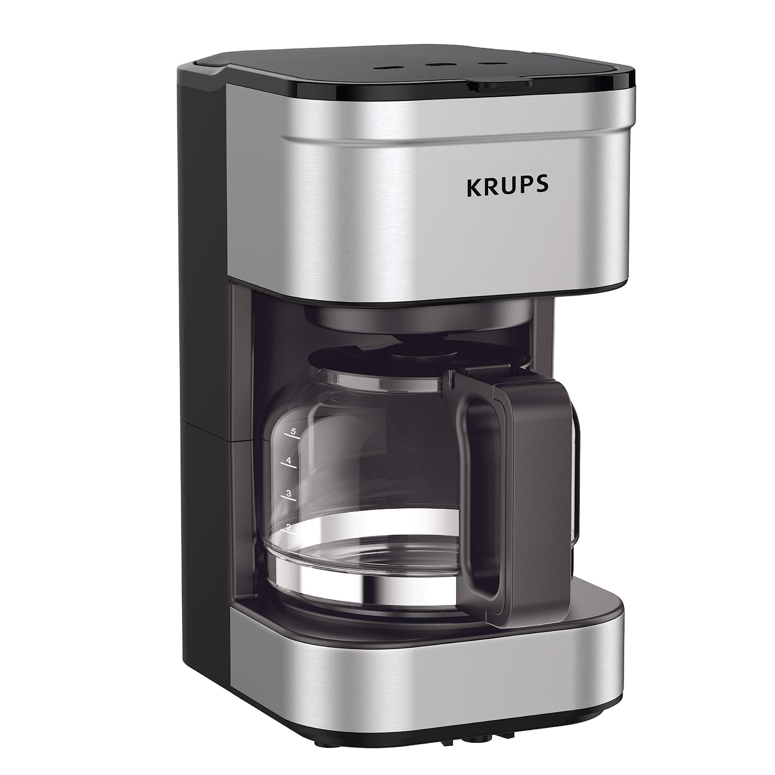 Amazon Com Krups Simply Brew Compact Filter Drip Coffee Maker 5 Cup Silver Kitchen Dining