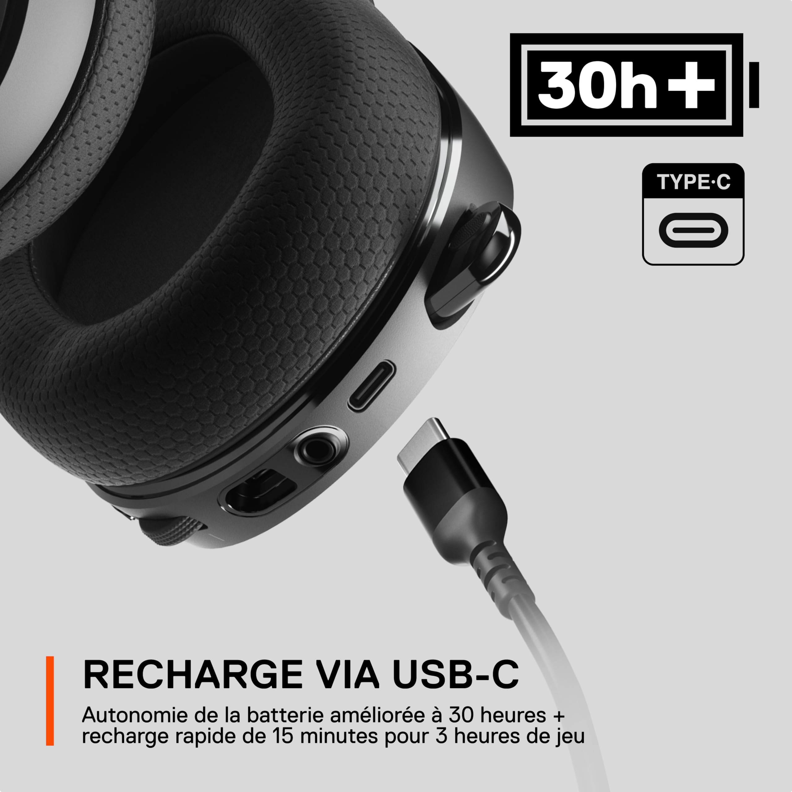 SteelSeries Arctis 7+ - Casque gaming sans fil - Sans perte 2,4 GHz - 30 heures d’autonomie de la batterie - Pour PC, PS5, PS4, Mac, Android et Switch - Noir