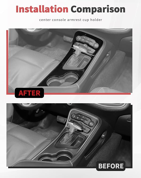 Voodonala Gear Shift Shifter Panel Shift Lever Panel Transmission Gear Selector Gearstick Panel Cover Trim Fit for 2015-2026 Dodge Challenger Interior Accessories ABS Black by Voodonala - Image 3