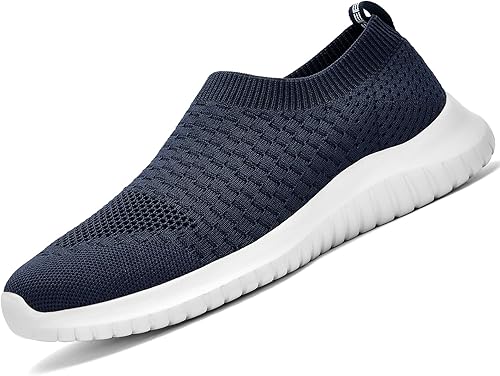 konhill Men's Athletic Walking Shoes Breathable Knit Slip On Sneakers Comfortabl