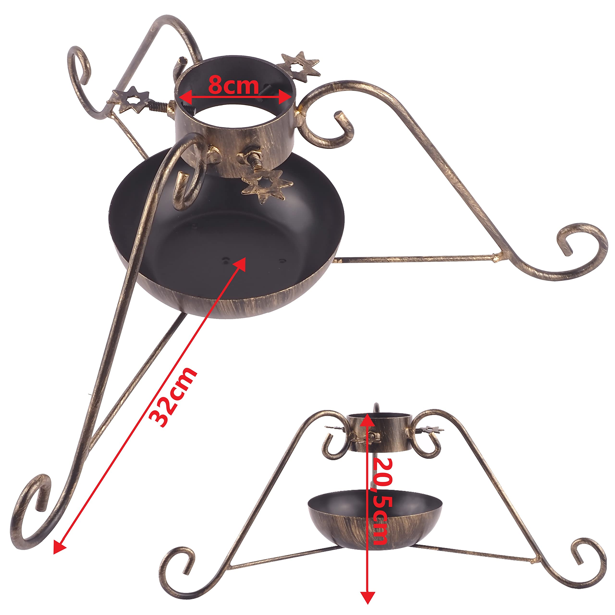 Weihnachtsbaumständer mit Wasserbehälter Stabiler Christbaumständer aus robustem Metall für Bäume, Moderner Geschmiedetes Tannenbaumständer für Weihnachtsbaum Dekoration