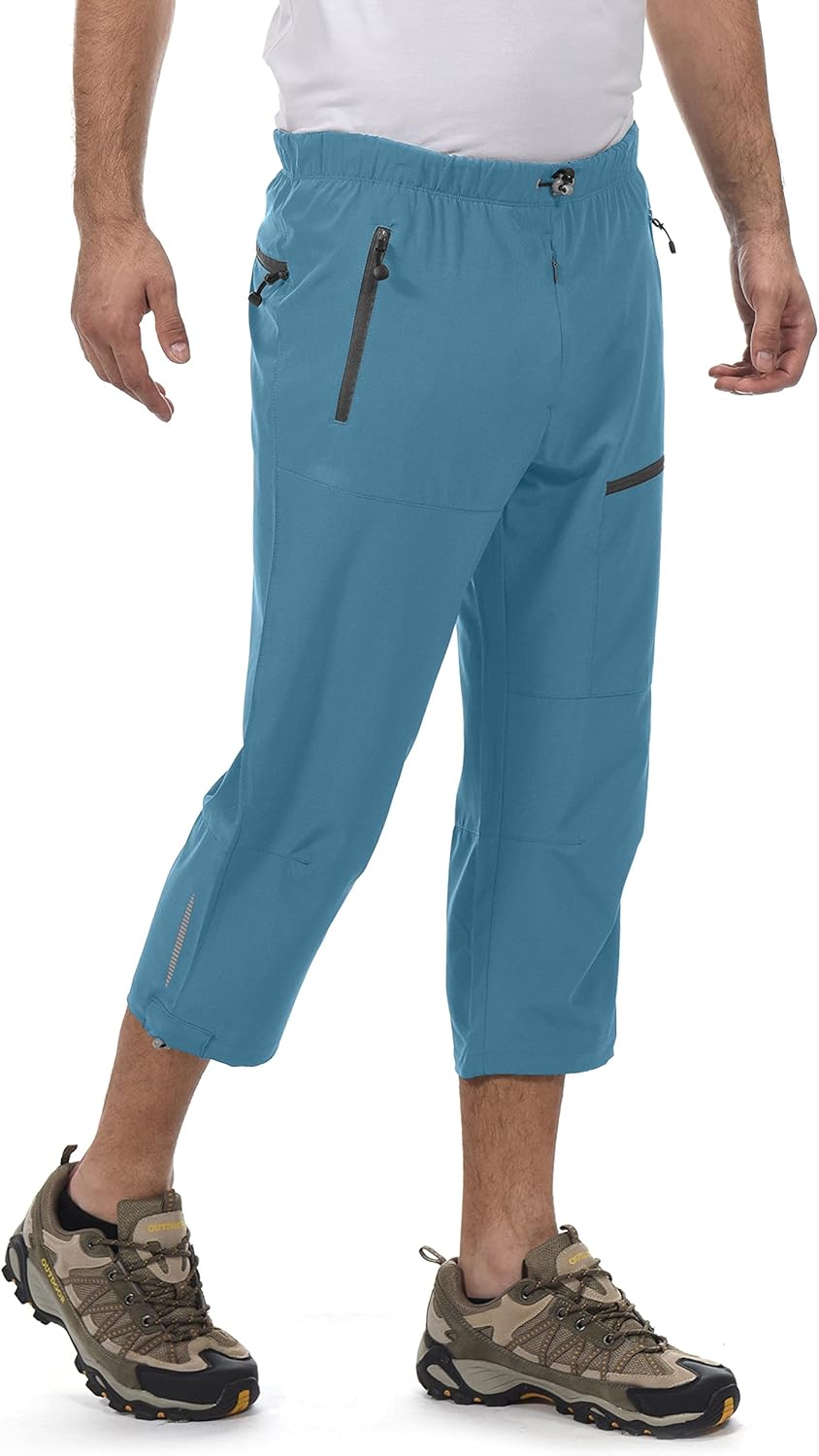 Little Donkey Andy Men's Quick Dry 3/4 Pants Lightweight Capri Shorts Hiking Fishing Travel Casual