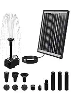 8W Solar Fountain Pump with Separate Panel & 16.4FT Cord, Solar Bird Bath Fountain with 7 Nozzles, Adjustable Water Fountain Pump for Bird Bath, Pond, Garden