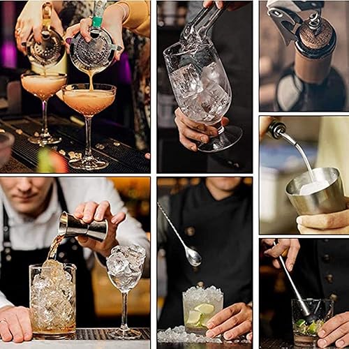Miniatura 7 de Cocktail Shaker Set Bartender Kit with Bamboo Stand, 16 PCS Bar Tools Set - Stainless Steel Shaker, Strainer, Muddler, Mixing Spoon, Jigger, Tong,