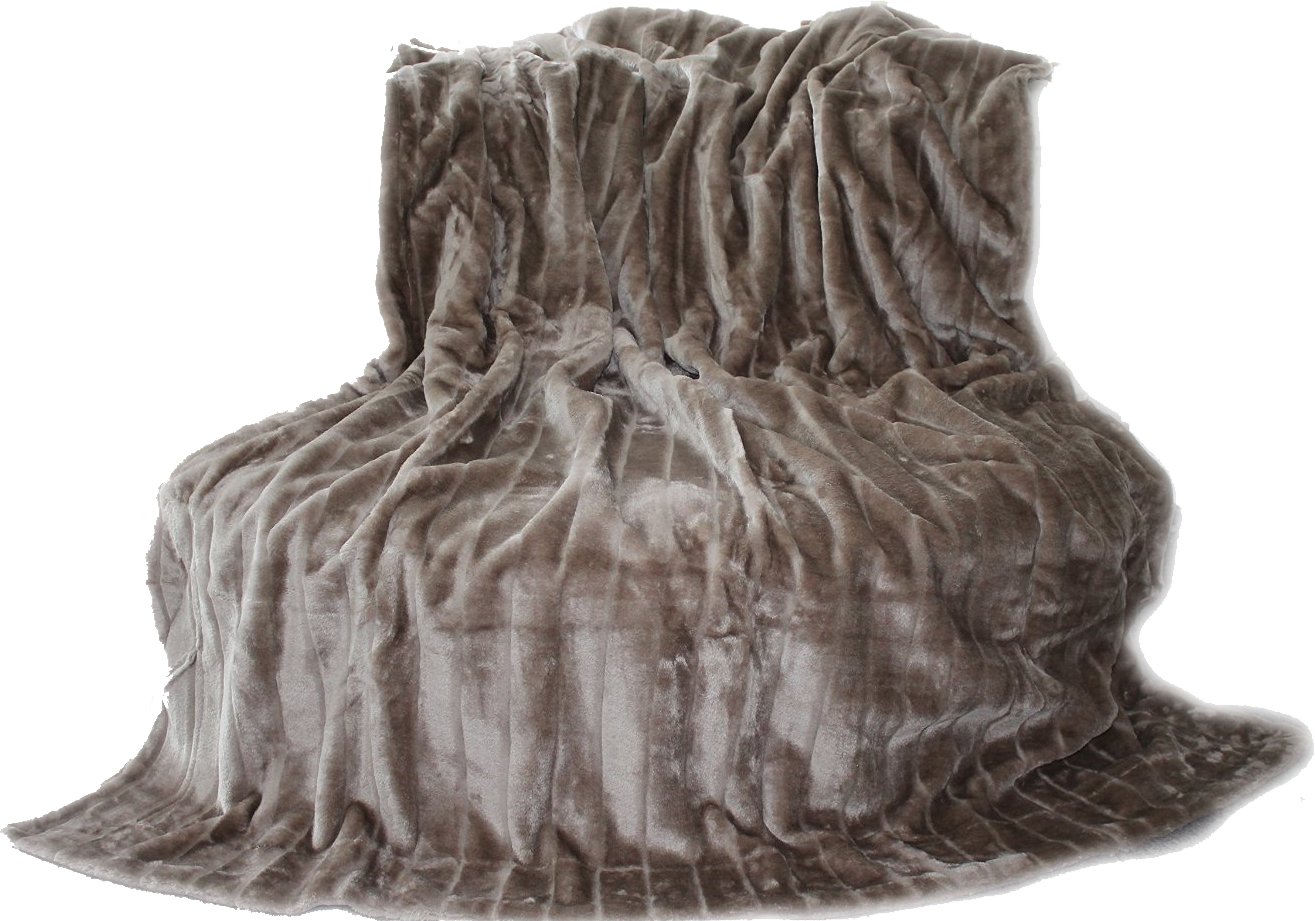 Couverture double face plaid imitation fourrure taupe gris 150x200 cm