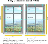Vista 7 de Changshade RBS55WT72A - Persiana enrollable sin cordones estilo cebra con cajón, dos capas de malla y tela opaca para el día y la noche, 55 pulgadas