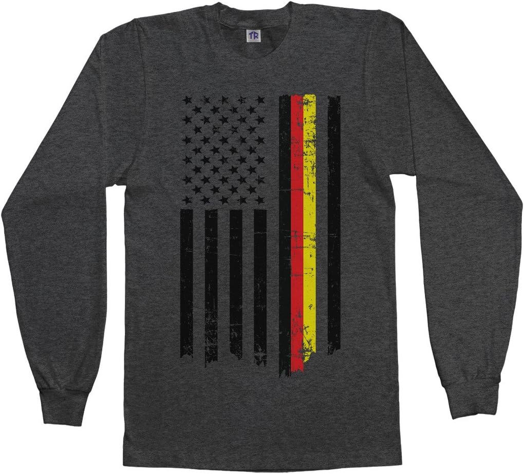 Threadrock Men's Germany USA German American Flag Long Sleeve T-Shirt