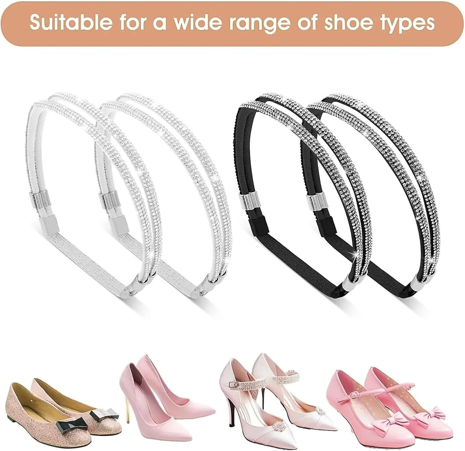 Shoe Straps for Heels 20 Pair High Heel Laces - Free Triangle Bundle With Anti-Skid Ankle Holding Tie Bands