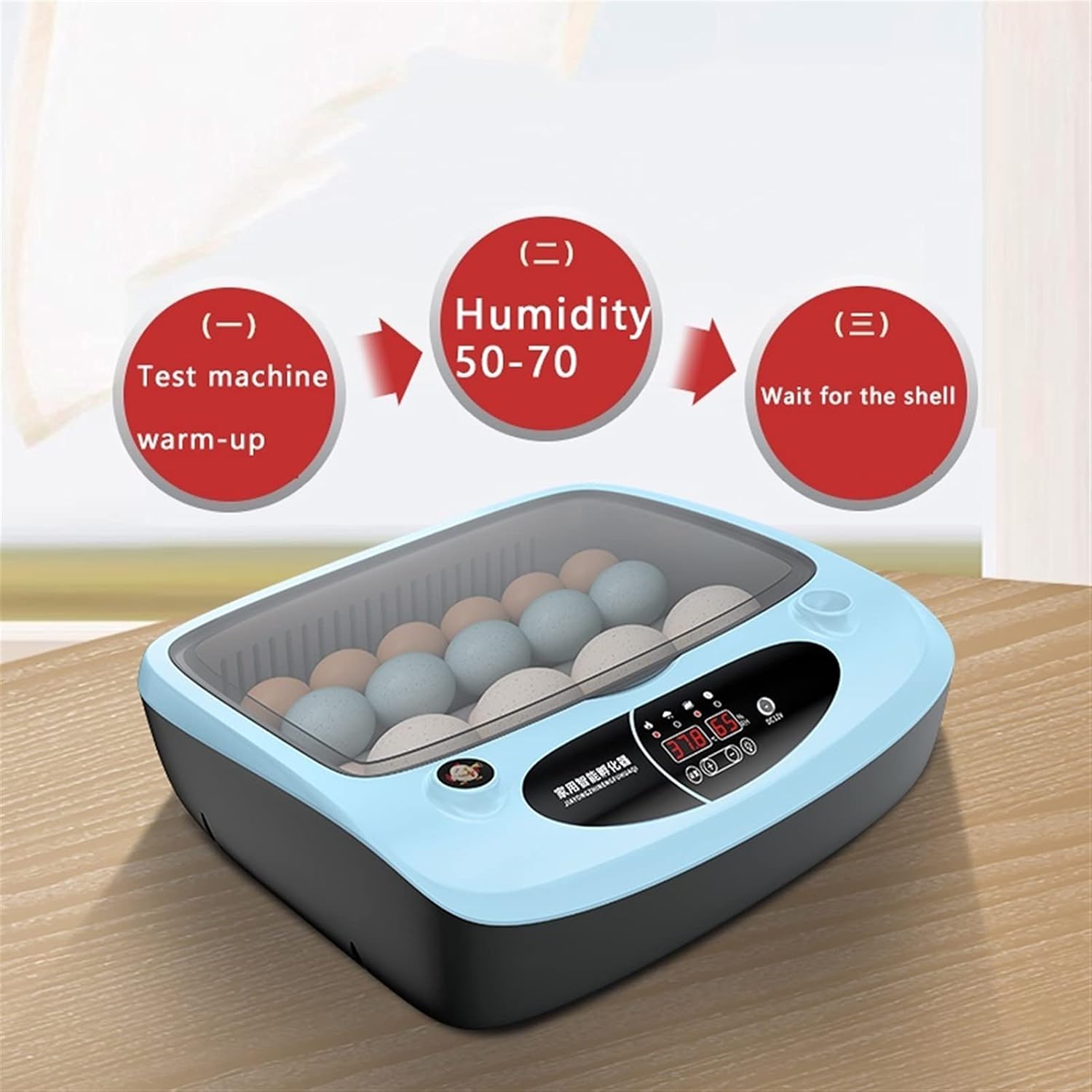 Incubatrice Digitale Incubatrice Automatica for 24-36 Uova a Doppia Alimentazione(36pcs,Single Supply)