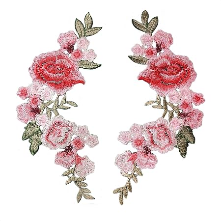 Embroidered Flower Patches Floral Iron 