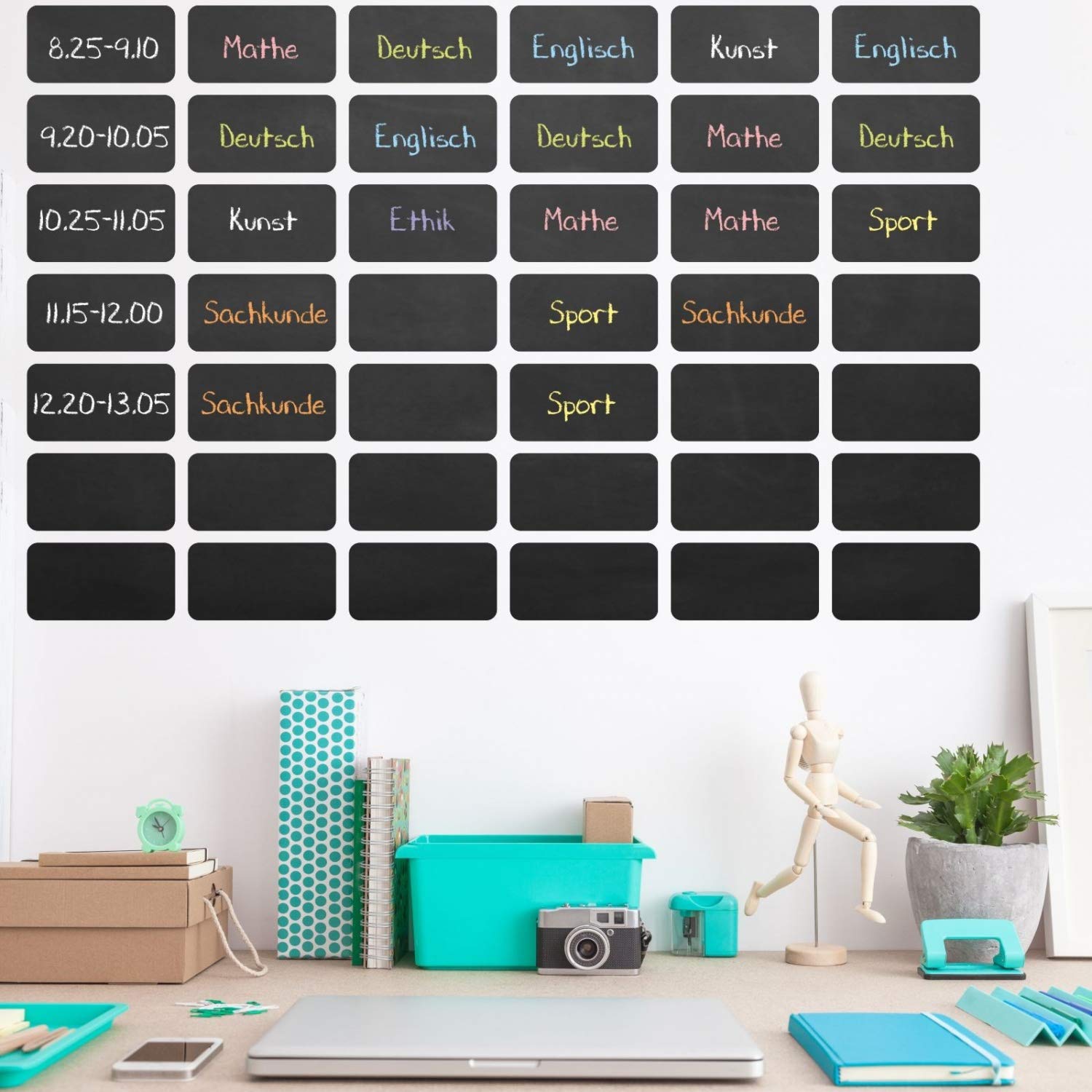 Lámina Pizarra Autoadhesiva Animales Del Bosque – 900x900mm Con 3 Tizas | Nikima Para Habitación Infantil