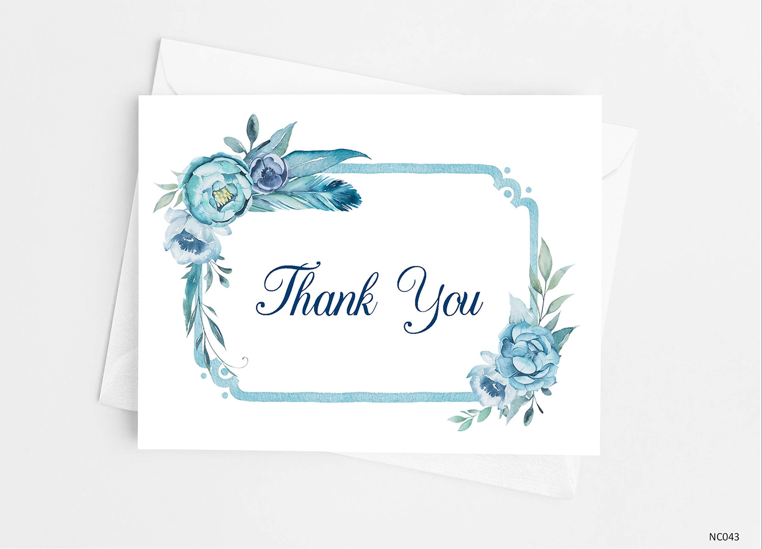 Premium PSD | A Pink And Blue Thank You Card With A Floral Design