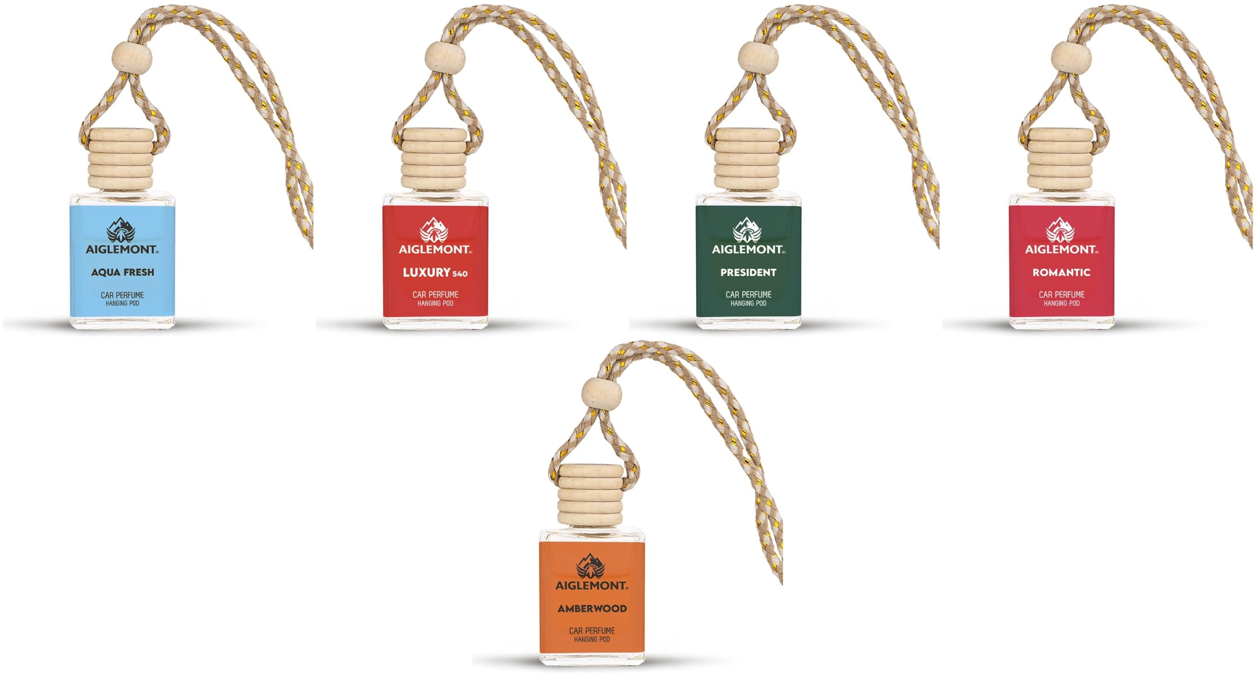 Car Perfumes combos | Aqua Fresh+ Luxury 540 + President+ Romantic+ Amberwood| Combo of 5 | 10 ml Each-image-18
