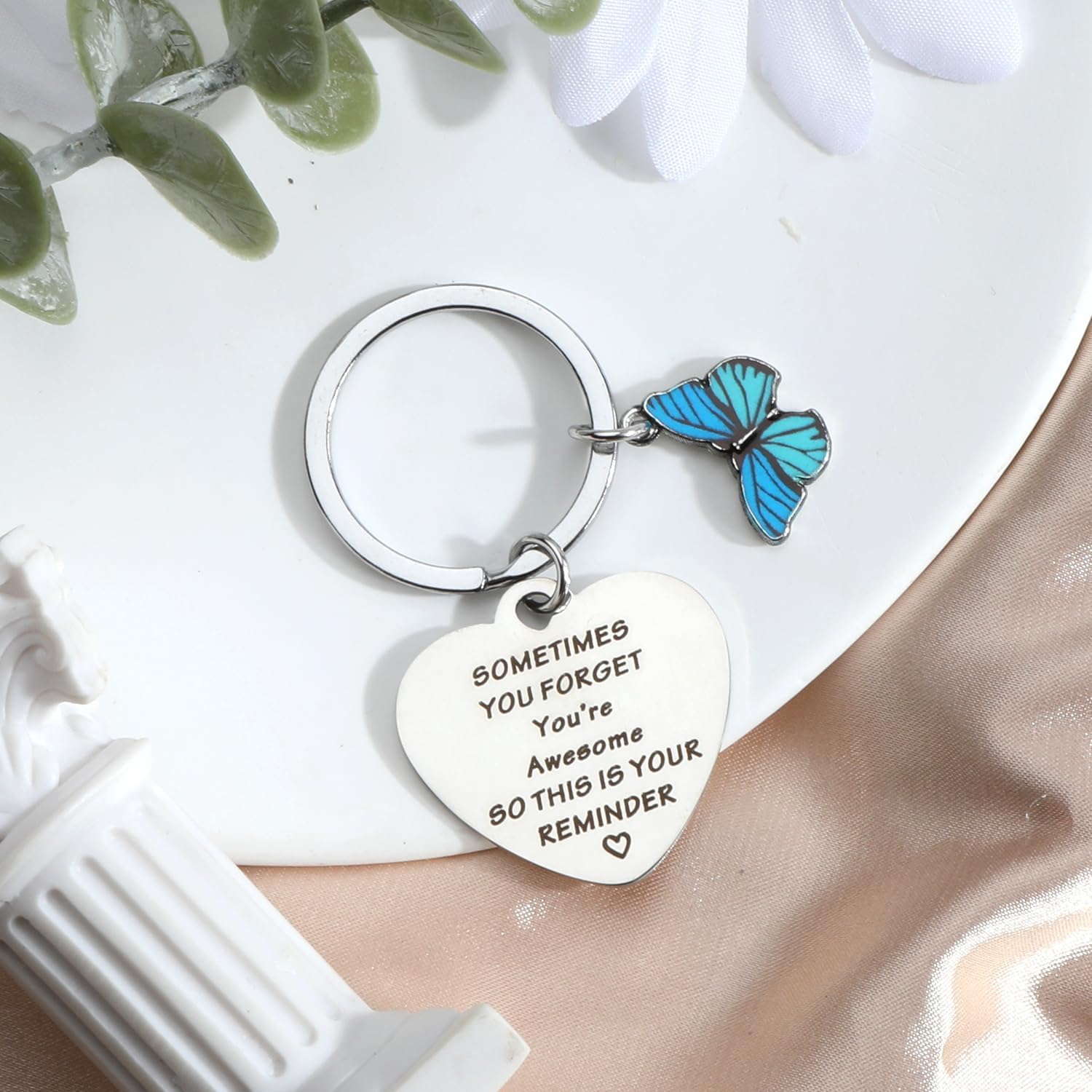 Postive Keychain Motivational Gifts Keychain Pearl Keychains Motivational Keychains for Women