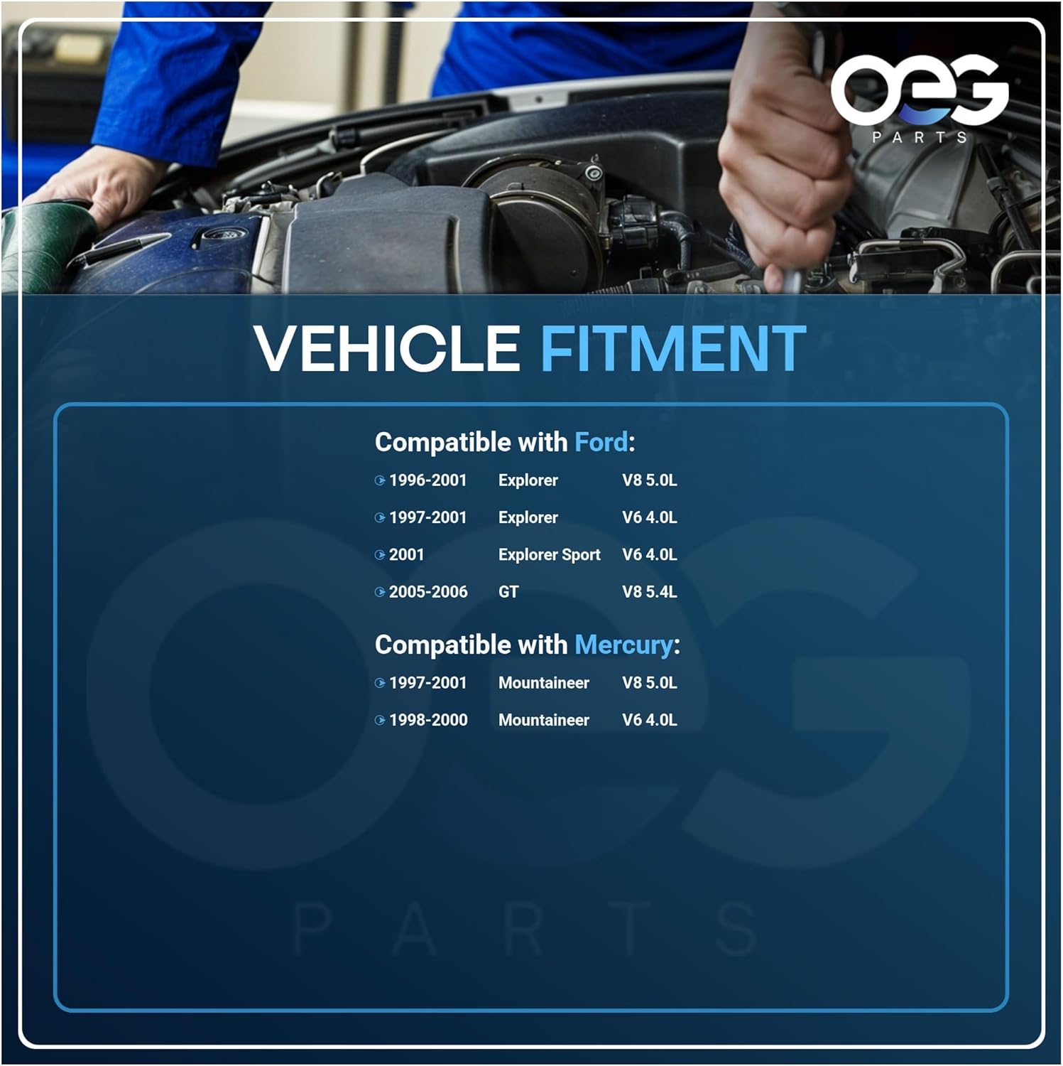 OEG Parts New Alternator Compatible With Ford Explorer Mountaineer & Sport Trac W/ 4.0L & 5.0L 1996 1997 1998 1999 2000 2001 2002 2003 AFD0045, 40014064