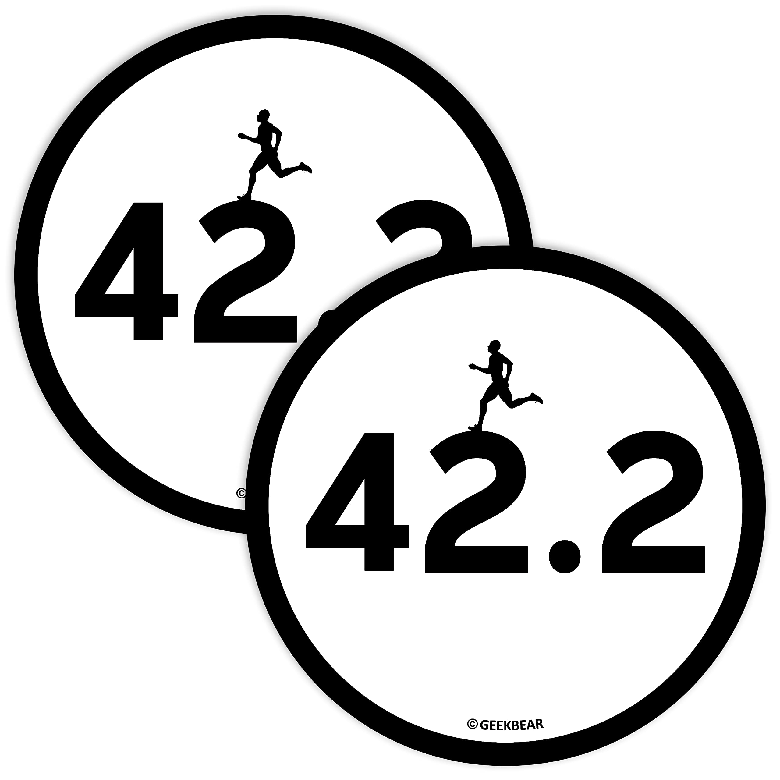 Aimant de voiture Marathon 42.2 GEEKBEAR lot de 2 ronds 11,9 cm