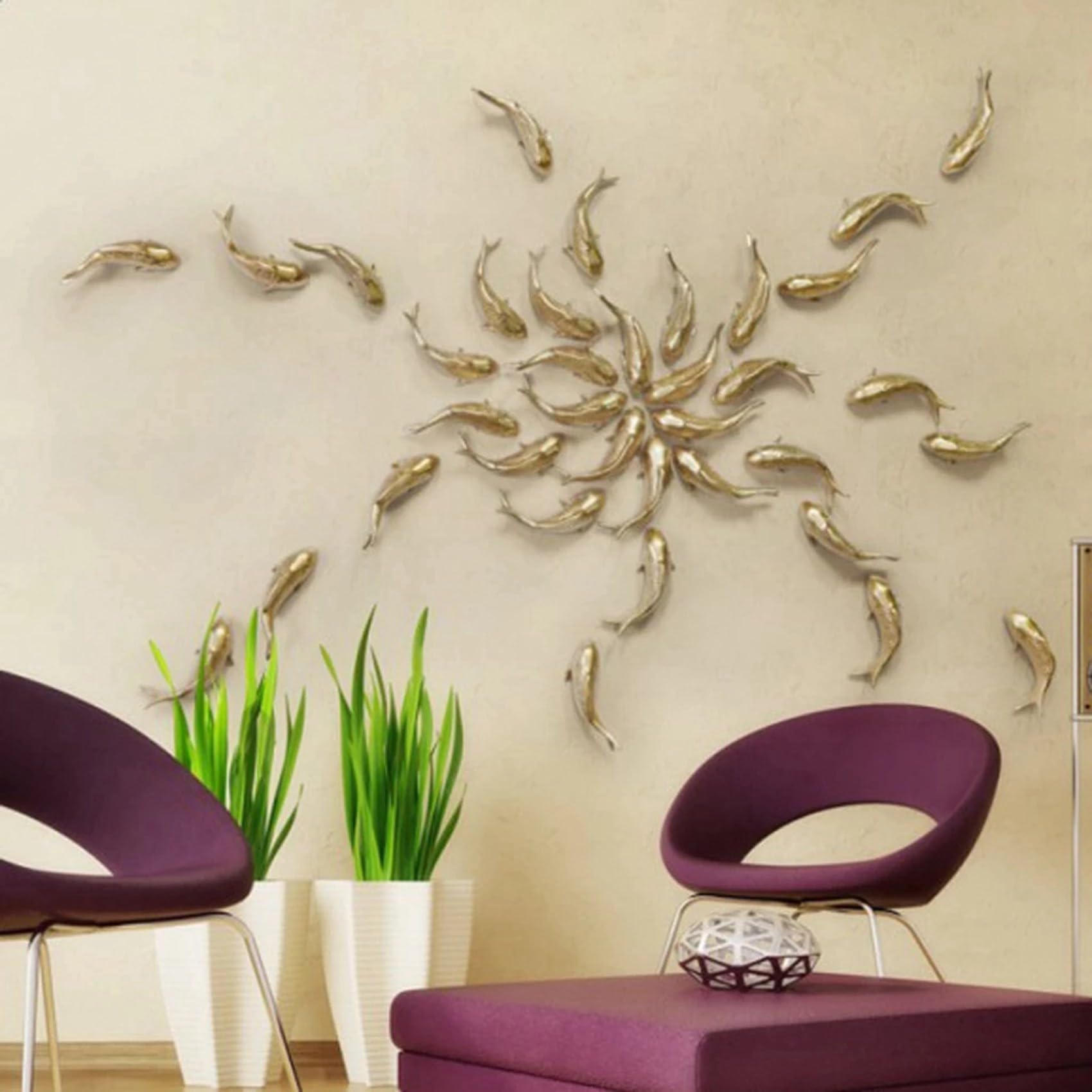 8 sztuk żywicy, karpia, złota ryba, ozdoba ścienna, ornament, osobowość, ryba, figurka do , restauracji, tło na ścianę