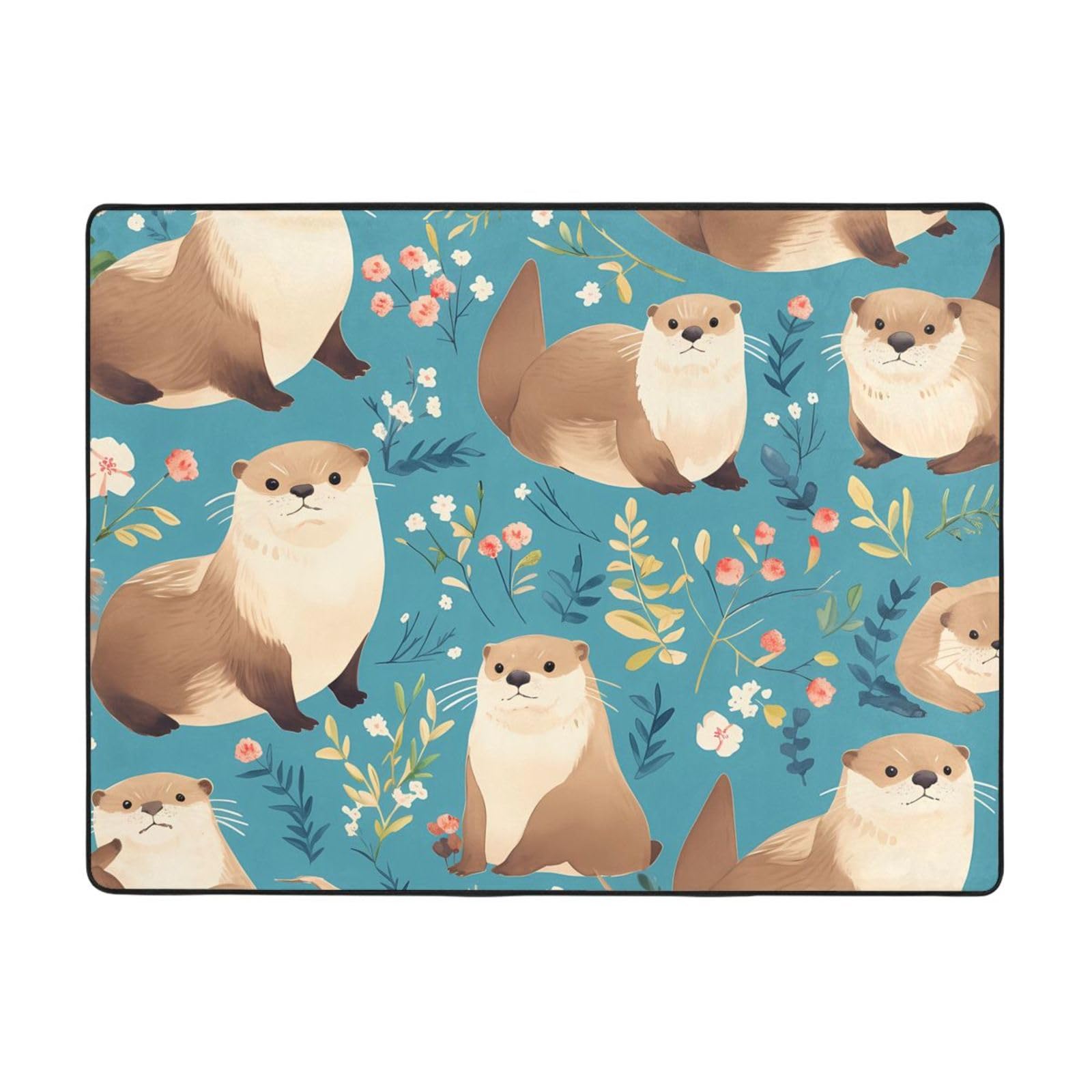 Tapis loutre 160x121 tapis décoratif doux velours fin résistant