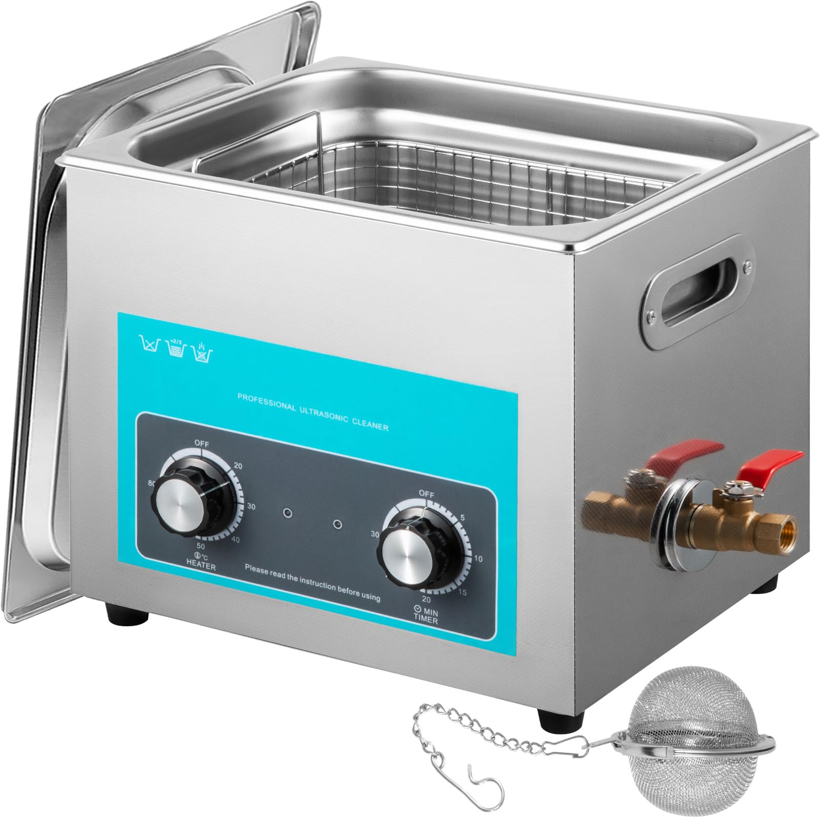 VEVOR Knob Control Ultrasonic Ultraschallreiniger 10L, Ultraschall Reinigungsgerät 220 V, Schmuckreiniger Ultraschall digitaler Ultraschallreiniger Ultraschallreinigungsgerät Brille Schmuck Reinigung