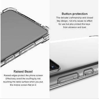 GIOPUEY Clear Case Compatible with Nubia Red Magic 10 Pro, TPU Slim Case Cover, Air Cushion [Not Easy to Yellow] Shockproof Phone Case - Clear