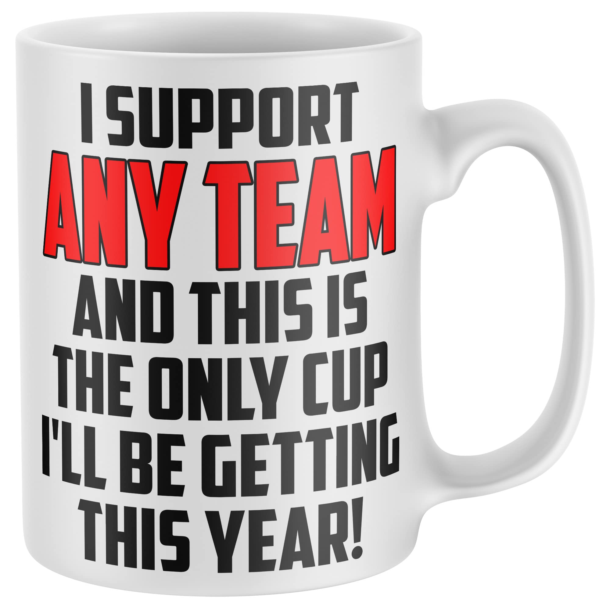 Purple Print House Funny Football Supporters Mug, Any Team Personalised Footy Coffee Cup, Custom Club Name, Funny Mugs For Footy Fans, Personalised Football Mug For Men Kids, One Size, White