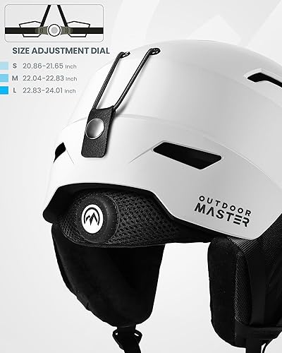 Miniatura 10 de OutdoorMaster Casco de esquí de ciervo, casco de snowboard para adultos, carcasa de policarbonato duradera, espuma EPS protectora y 12 rejillas de
