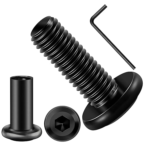 Miniatura 58 de MYWISH M8 x 30mm 20 piezas de tornillos de cabeza hexagonal con casquillo de hexágono, pernos de muebles de acero inoxidable 304 con rosca completa