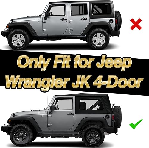 Miniatura 2 de KKoneAuto Estribos compatibles con Wrangler JK Utility 2007-2018 de 4 puertas, 2 piezas deslizantes de roca, estilo OE, escalones laterales negros