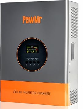 PowMr 5000W Hybrid Solar Inverter 48VDC to 110/220VAC, 5kW Off-Grid w/Built-in 120A MPPT Charge Controller, Pure Sine Wave Inverter for 48V Lead-Acid and Lithium Battery, Peak Power15000W