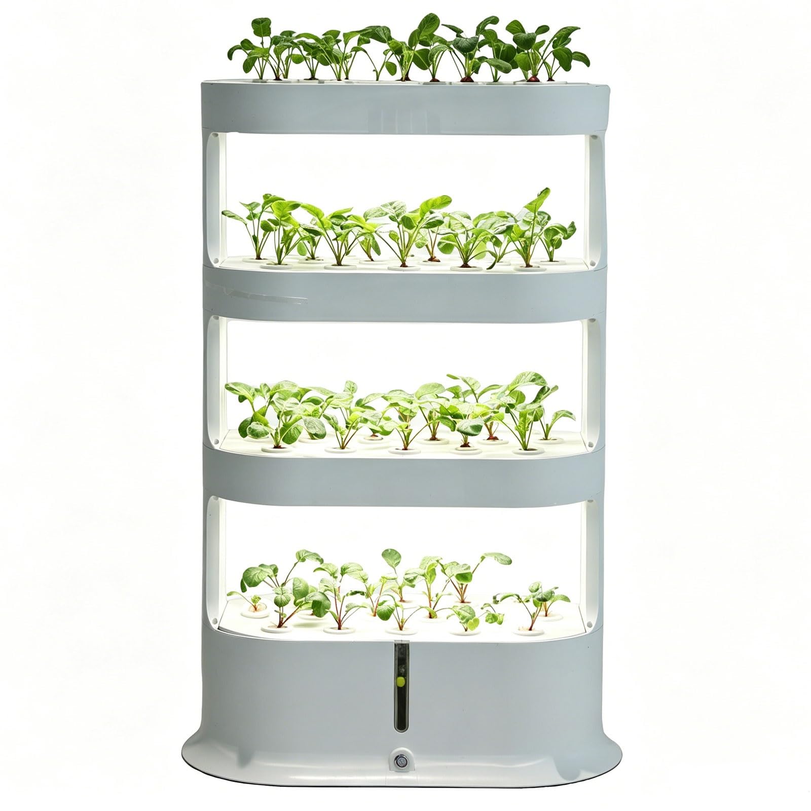 GYKOZY Growing Systemss 48 Pods Hydroponics Tower, Plant Germination Kit Aeroponics with Grow Light & Automatic Watering (White)