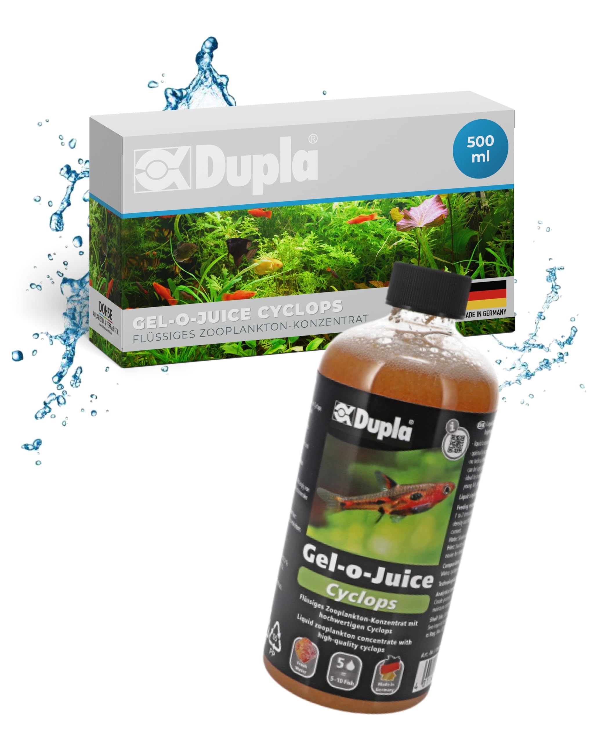 Dupla Gel-o-Juice Cyclops I 500 ml I flüssiges Zooplankton-Konzentrat mit Ruderfußkrebsen I für gutes Fischwachstum und gesunde Korallen I nährstoffreiches Fischfutter