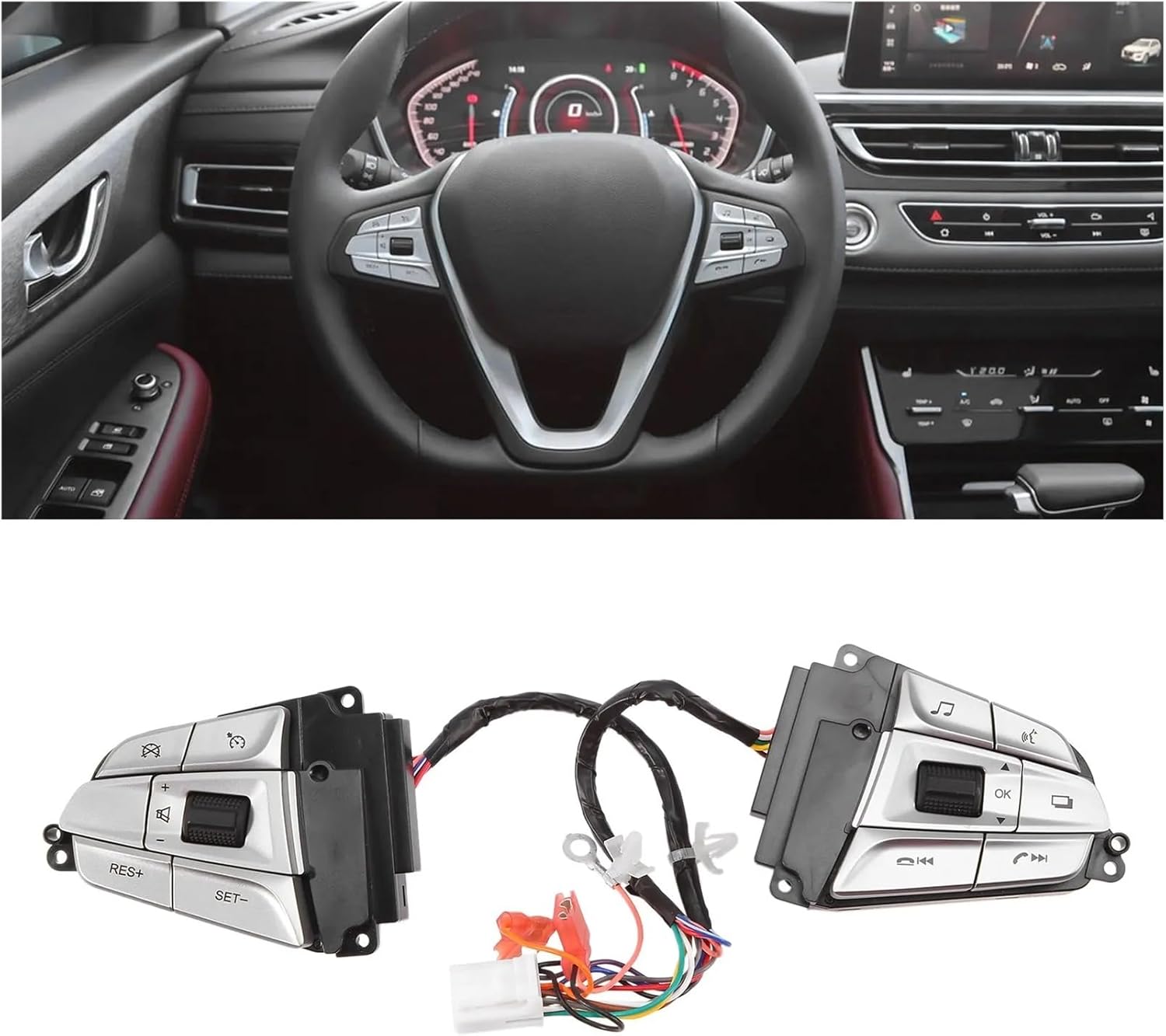 Car Steering Wheel Buttons Compatible with Changan CS75 CS75 Audio Volume Cruise Controller Function Switch