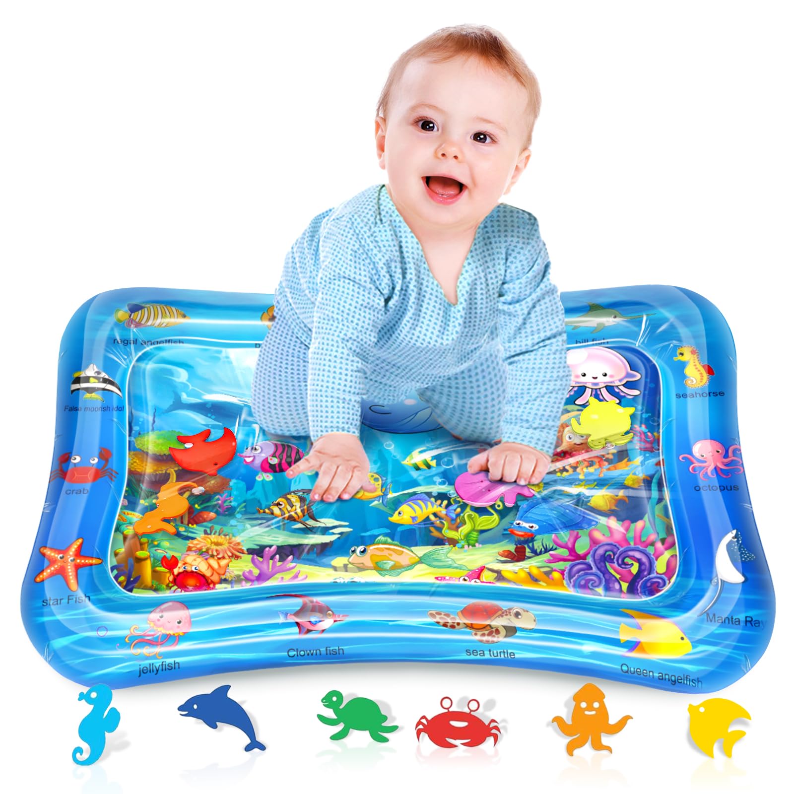 WEARXI Baby Toys Tummy Time Mat Premium Water Play Mat, Baby Essentials Shower Gifts, Baby Toys for Infants and Toddlers 3 to 24 Months Supports Growth, Easter Gifts for Kids