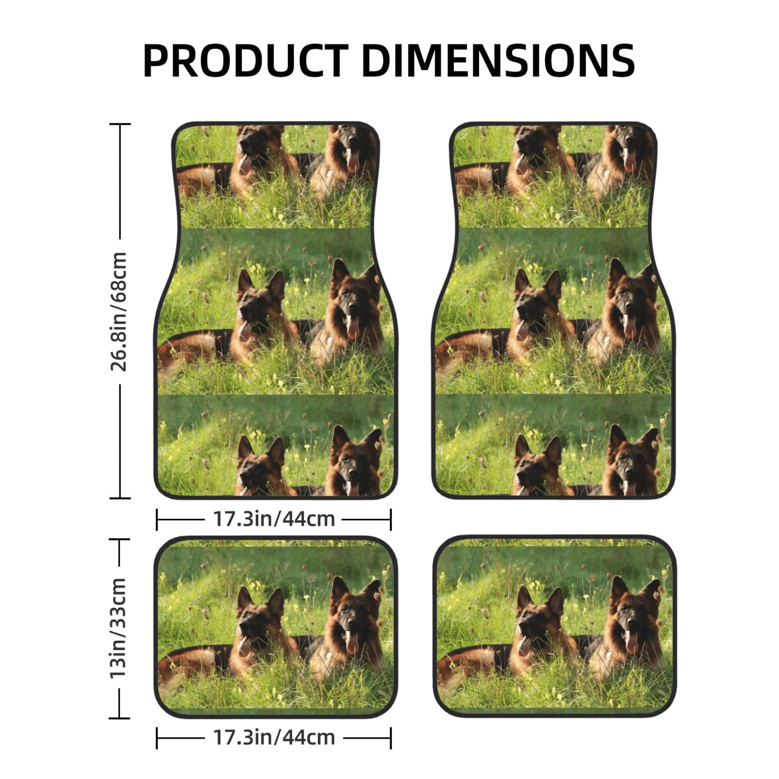 Deutscher Schäferhund-Print, 4er-Set Auto-Fußmatten, Neopren-Fußmatten für Fahrzeuge, rutschfeste Auto-Fußmatten, Autozubehör
