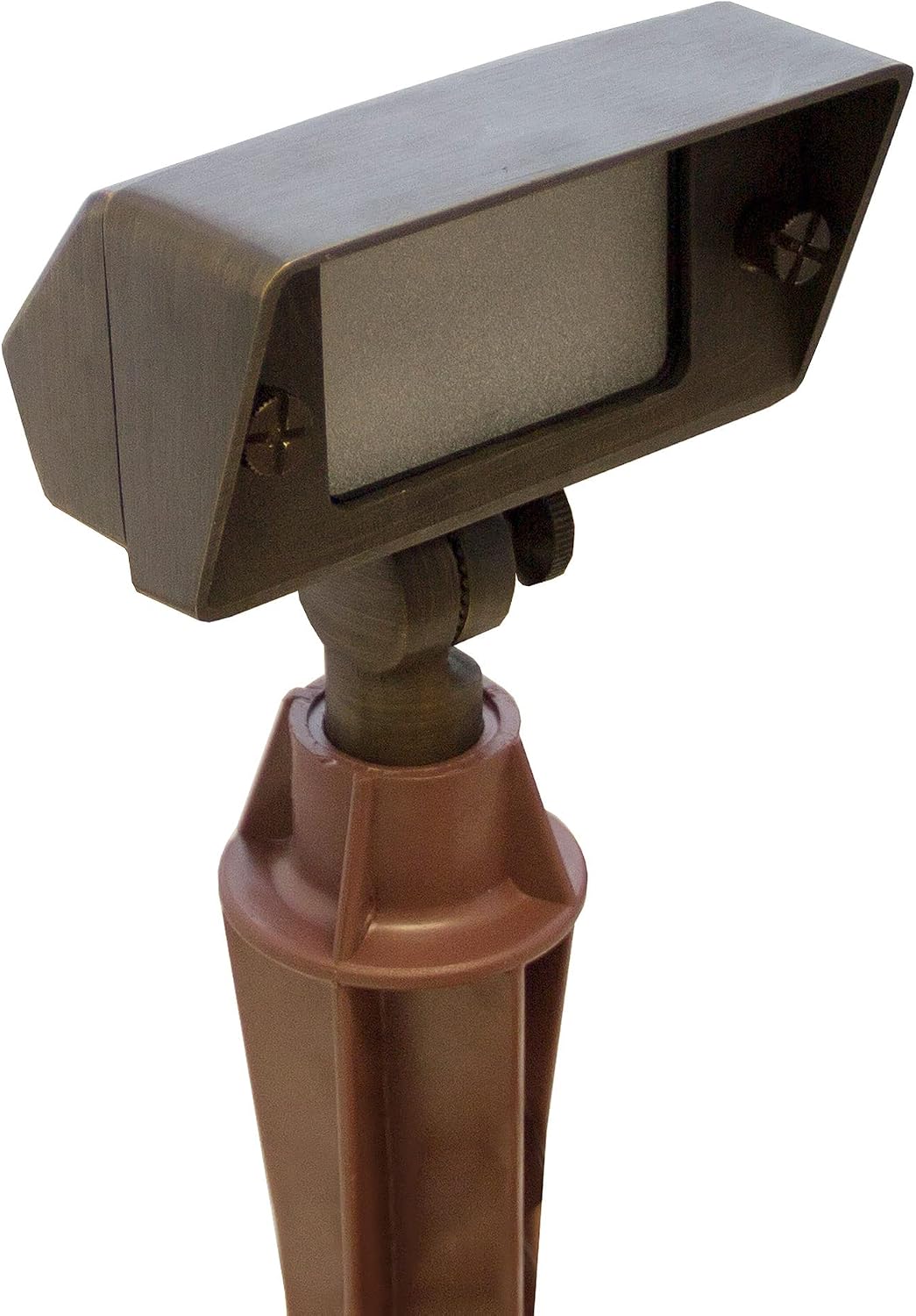 Light to Form® | Luxury Brass Low-Voltage Landscape Flood Light | 12V AC | 2700K Warm White LED | 3W | GU5.3 Bulb Included | Antique Brass Finish | Ground Mount | Outdoor Path & Garden Lighting