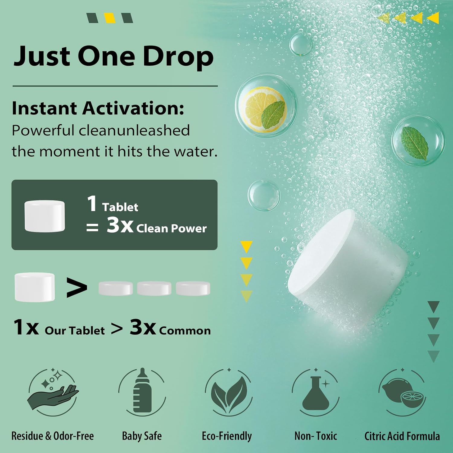 Descaling Tablets Descaler, 30 Count, Compatible with Momcozy, Baby Brezza Bottle Washer, Warmer, Sterilizer & Formula Maker, Descaler for Milk & Limescale Removal