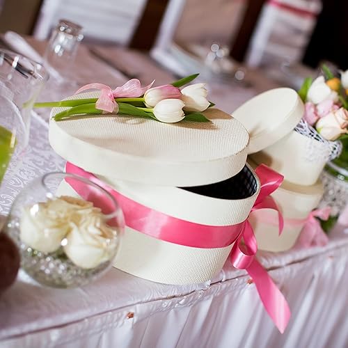 Miniatura 4 de LIUYAXI Cinta de satén rosa intenso, doble cara de 12 pulgada x continua de 25 yardas, perfecta para envolver regalos, lazos, ramos, bodas,