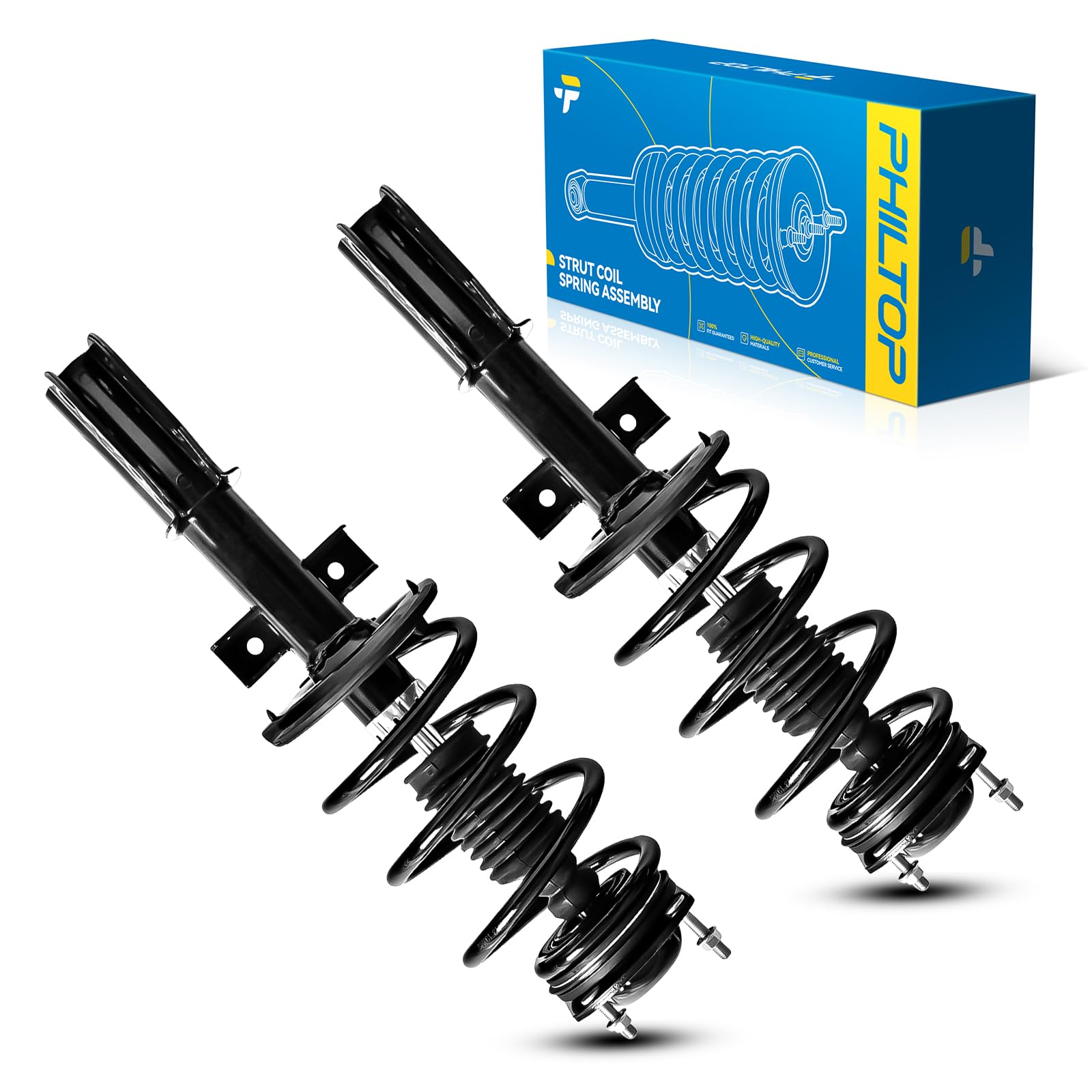 PHILTOP Front Complete Struts Shock absorber fits Enclave 2013-2017, Traverse 2013-2017, Acadia 2013-2016, Acadia Limited 2017 172949 * 2 Struts with Coil Spring Assemblies Set of 2 SAA677