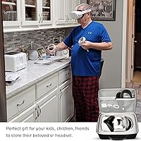 Vista 5 de Carrying Case Compatible with Oculus Quest 2 Advanced All-in-One Virtual Reality Headset Touch Controllers Elite Strap VR2 Accessories with Silicone