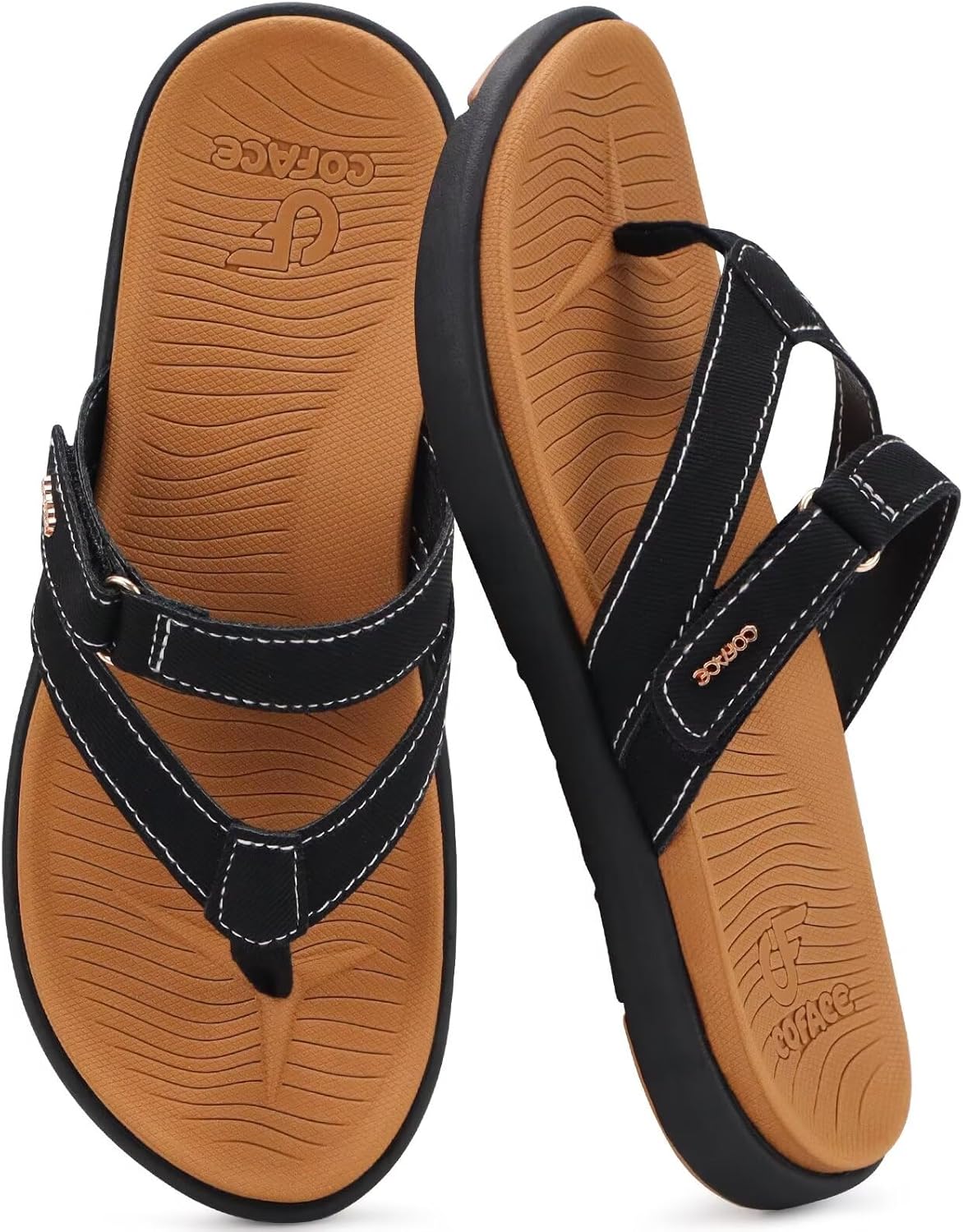 COFACE Womens Fashion Orthotic Flip Flops Ladies Slip On Lightweight Athletic Yoga Mat Cushion Thong Sandals With Comfortable Plantar Fasciitis Arch Support - Image 8