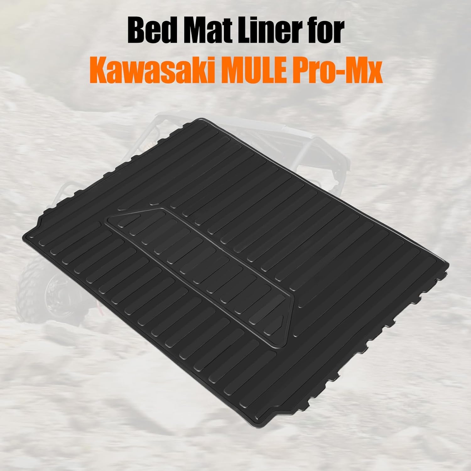 HAKA TOUGH Cargo Bed Mat for Kawasaki Mule Pro MX Accessories 2019-2024, All Weather Protection TPE Rear Cargo Bed Liner for Kawasaki Mule PRO-MX EPS 19-24, Rubber Bed Mat Liner, Replace #99994-1188