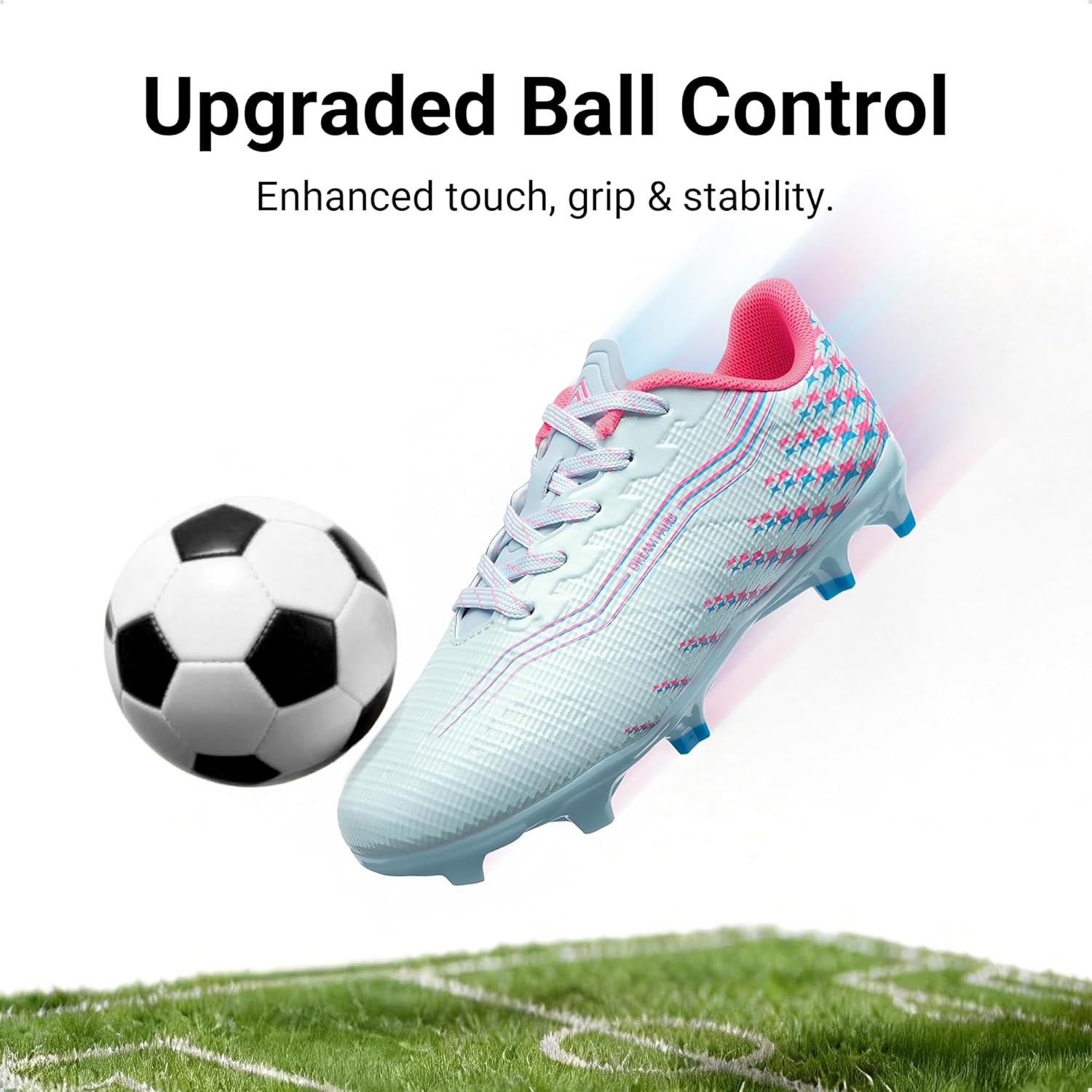 DREAM PAIRS Boys Girls FG AG Soccer Cleats High-Speed Anti-Twist Lightweight Football Shoes