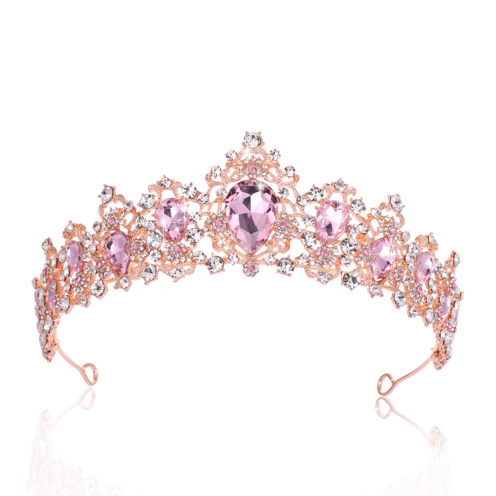 Kamirola Barok Kraliçe Taç, Yapay Elmas Düğün Gelin Tacı ve Tiaras Kristal Kafa Bandı Doğum Günü Balo Yarışması Parti Cadılar Bayramı Chrismas (TR05), Medium, Alaşım, Kristal