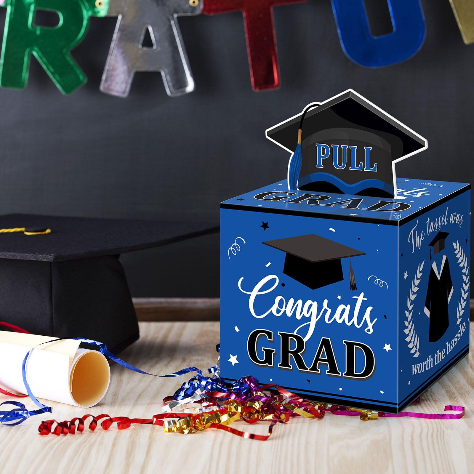 Graduation Money Box Gift - Black Keepsake Box For Cash Gifts